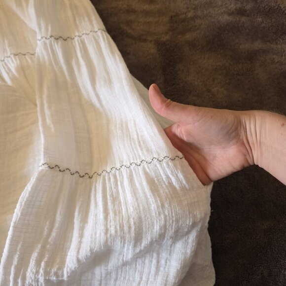 Max Studio White Embroidered Boho Dress Women’s Size Small Sleeveless Cotton - Picture 5 of 16